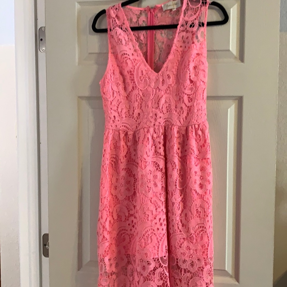 Yumi Kim M Pink Summer Heartbeat Lace Dress